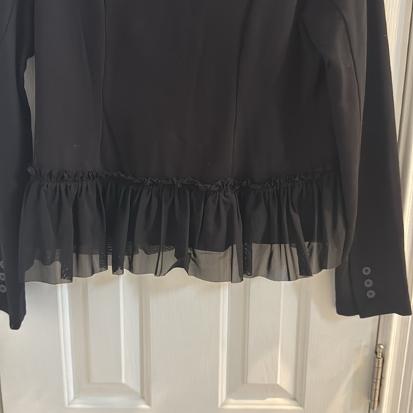 RXB Black Unique Victorian Jacket w/ Mesh Ruffles - Picture 7 of 9